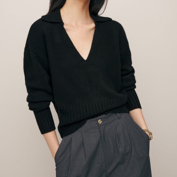 Reformation Beckie Cashmere Collared Sweater - Picture 12 of 14